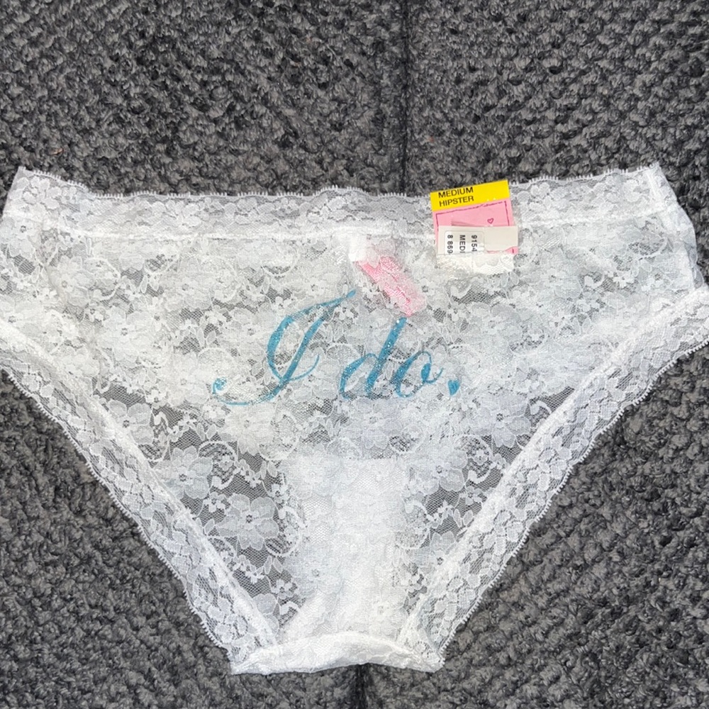 NWT - “I Do” White Lace Undies